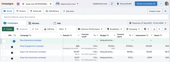 Super Star — Meta Ads campaign results